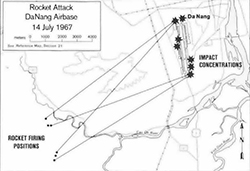Rocket Attack on Đà Nẵng Airbase Map